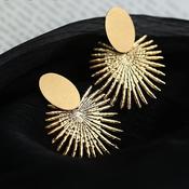 Gold Sunburst Statement Earrings image