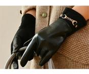 Black Faux Leather Gloves