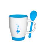 Bialetti Porcelain Mug and Spoon Set with Logo - Blue