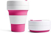 STOJO Reusable and collapsible Coffee Cup 12oz / 355ml - CARNATION PINK image