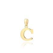 9CT YELLOW GOLD PLAIN 'C' INITIAL PENDANT