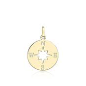 9CT YELLOW GOLD CUTOUT COMPASS PENDANT image
