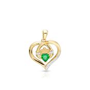 9ct Gold CZ Claddagh Pendant image