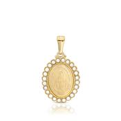 9ct Gold Miraculous Medal Studded with Pearls