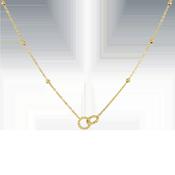 9ct Yellow Gold Double Rings Adjustable Necklace image