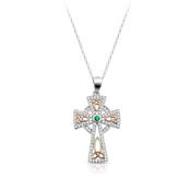 Silver Celtic 2Tone Cross Necklace image