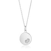 9ct White Gold Baby Footprint Necklace