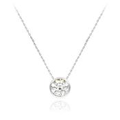 9ct WHITE GOLD CZ SLIDER NECKLACE