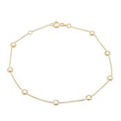 9CT YELLOW GOLD CZ STATION BRACELET