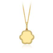 9CT YELLOW GOLD DOTTED-EDGE-FLOWER PENDANT