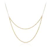 9CT YELLOW GOLD DOUBLE ROPE AND TRACE ADJUSTABLE CHAIN
