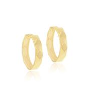 9CT YELLOW GOLD FACETED MEDUM HOOP EARRINGS
