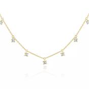 9CT YELLOW GOLD SMALL BUTTON CZ NECKLACE