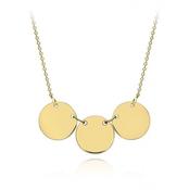 9CT YELLOW GOLD TRIPLE DISC ADJUSTABLE NECKLACE