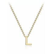 9CT YELLOW GOLD 'L' INITIAL ADJUSTABLE NECKLACE