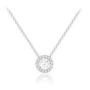 9CT WHITE GOLD CZ SLIDER PENDANT ADJUSTABLE NECKLACE
