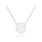 9CT WHITE GOLD DISC ADJUSTABLE NECKLACE
