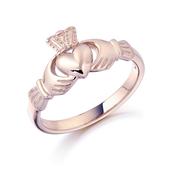 9ct Rose Gold Ladies Plain Claddagh Ring image