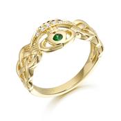 9ct Gold CZ Claddagh Ring with MicroPave Stone setting image