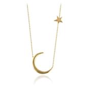 9ct Yellow Gold Moon &amp; North Star Necklace