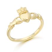 9ct Gold CZ Claddagh Ring image