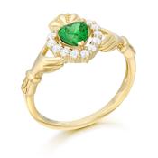 9ct Gold CZ Claddagh Ring image
