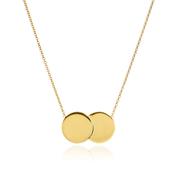 9ct Gold Double Disc Necklace 26mm