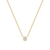 Ania Haie "Gold Round Solitaire CZ" Necklace