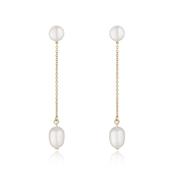 PEARL CHAIN DROP EARRINGS image