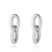 SILVER CHUNKY DOUBLE LINK DROP EARRING image