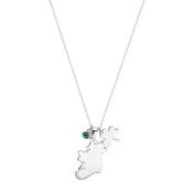 Sterling Silver Ireland Map Necklace with Charms