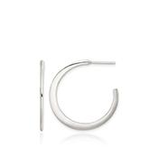 STERLING SILVER FLAT GRADUATED HOOP EARRINGS image