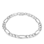 STERLING SILVER HOLLOW FIGARO BRACELET image