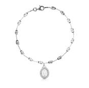 Silver Miraculous Medal Bracelet Set