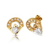 9ct Gold Claddagh Earrings