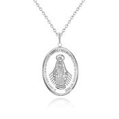 Silver Miraculous Medal and Chain