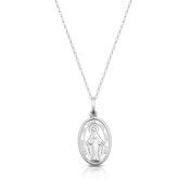 Silver Miraculous Medal and Chain image