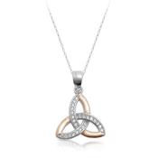Silver &amp; Rose Plated Trinity Knot Pendant image