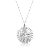 ROUND ST. CHRISTOPHER MEDAL &amp; CHAIN