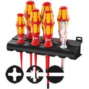 Wera 160 iS/7 Rack Screwdriver set Kraftform Plus Series 100, single-pole phase tester and rack. With reduced blade diameter image