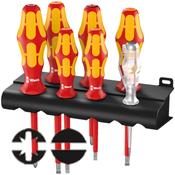 Wera 160 i/165 i/7 Rack Screwdriver set Kraftform Plus Series 100, single-pole phase tester and rack image