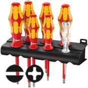 Wera 160 i/7 Rack Screwdriver set Kraftform Plus Series 100, single-pole phase tester and rack image