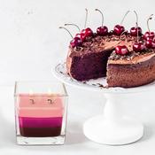 Chocolate-Cherry  - Triple Layered Scented Candle in Glass image