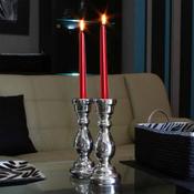 Non-Drip Taper Candles 10 pk - Metallic Red