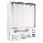 Non-Drip Taper Candles 40 pk - White
