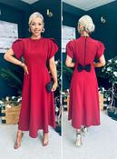 Poppie Bow Detail Midi Dress Burgundy image