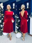 Taylor Pearl &amp; Bow Detail Midi Dress Red image