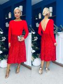 Evelyn Sequin Skirt Occasion Dress Red image