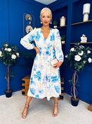 Grainne Button Detail Midi Dress Floral Blue image