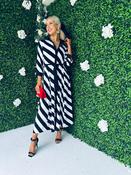 Brielle Shirt Maxi Dress Black White Stripe